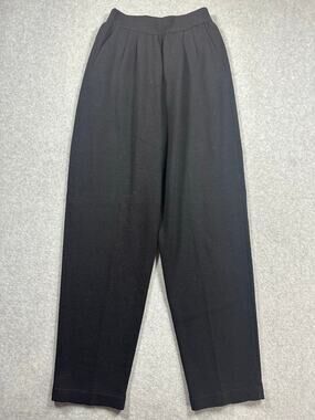St John Black Label Santana Knit Straight Leg Pant Women's 4 Black Pull On